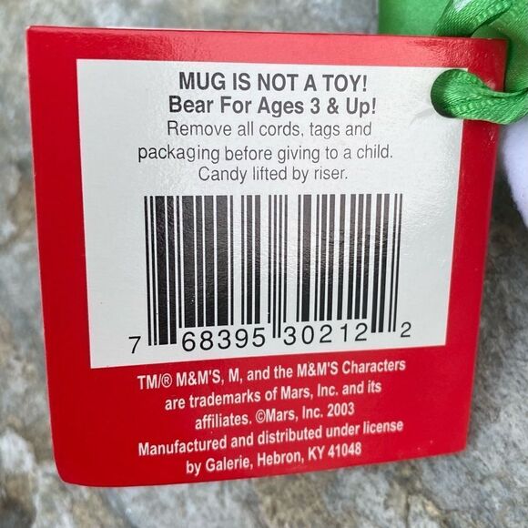 NWT Mrs Green Embroidered M&M Plush Christmas Toy/Ornament 6" Galerie 2004 Mars - Picture 5 of 6